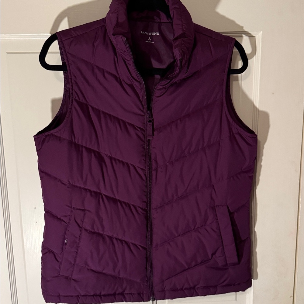 Lands' End Women's Deep Plum Down Quilted Vest